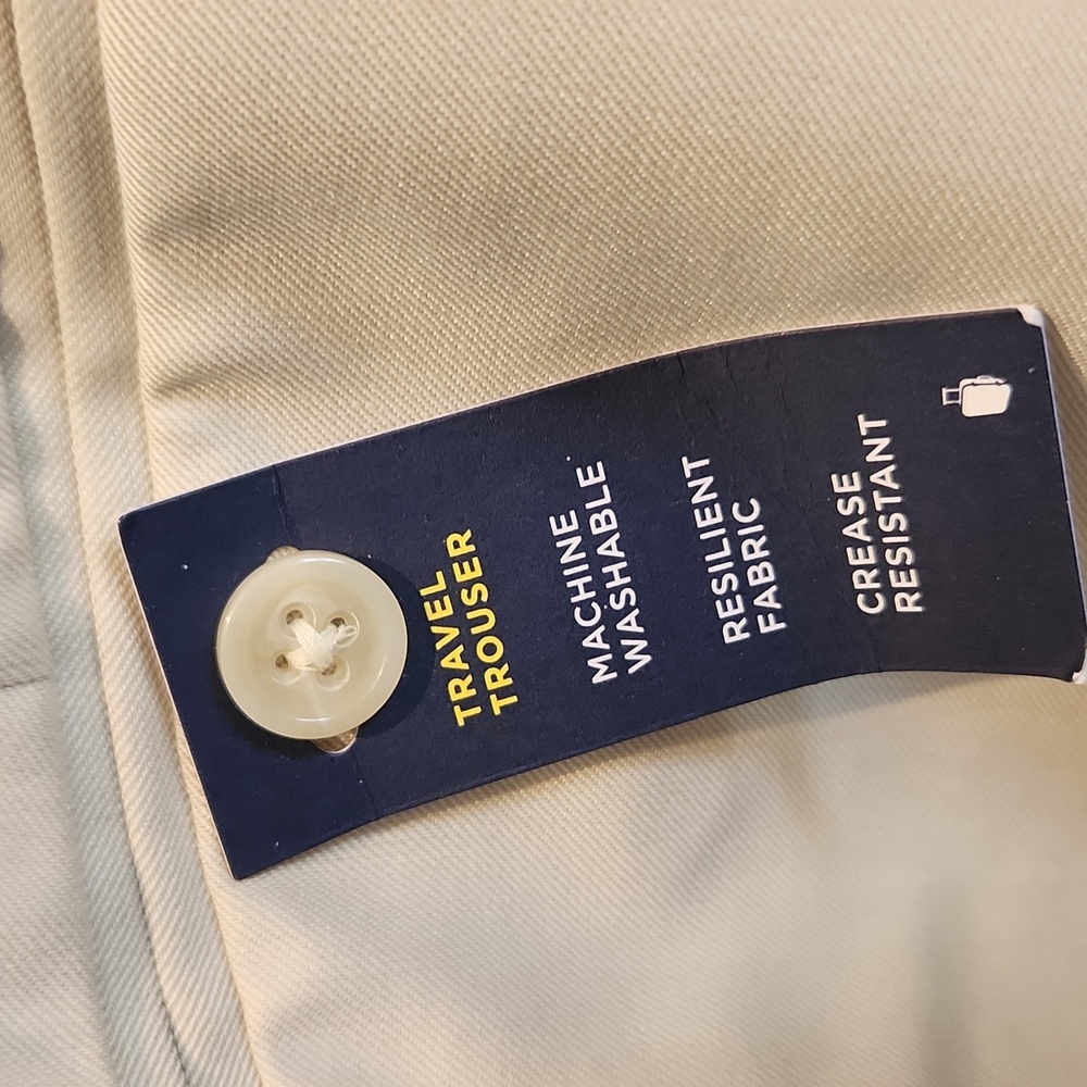 NWT Stafford Travel Suit Separate Big & Tall Fit Men's Cream Dress Pants 56 X 32 - Picture 4 of 10